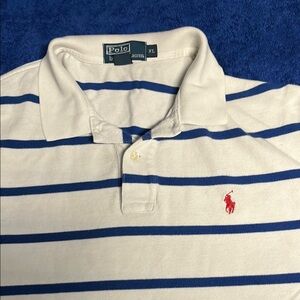 Ralph Lauren Cream and Blue Polo Shirt